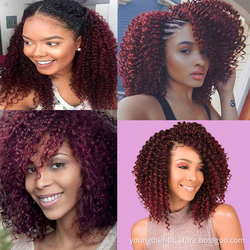 Jerry Curly Passion Twist Synthetic Crochet Braids Extension Kinky Curly Black Brown Ombre Crochet Hair Braids Passion Twist